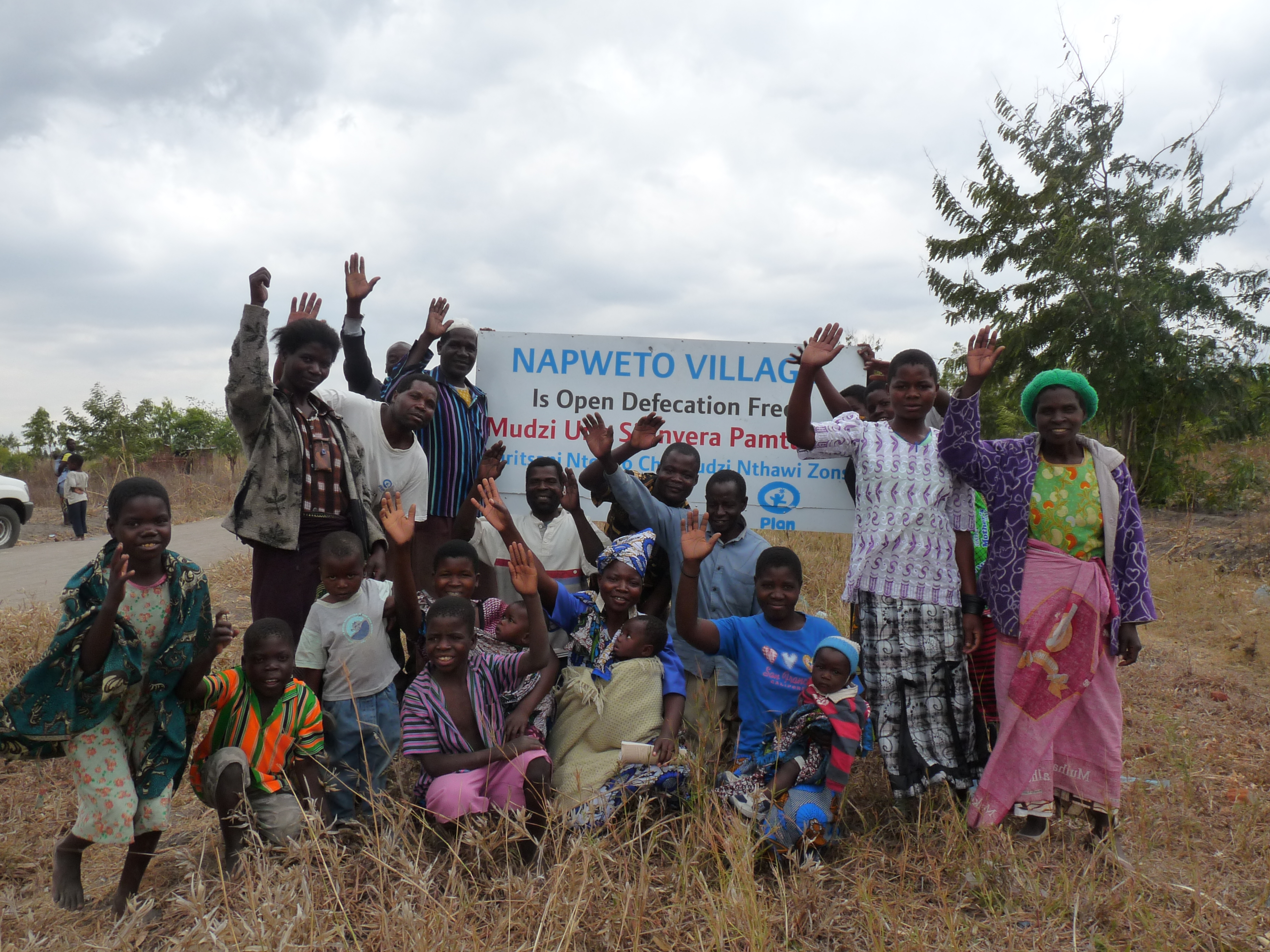 Community celebrating their village being open defecation free - Malawi 2012